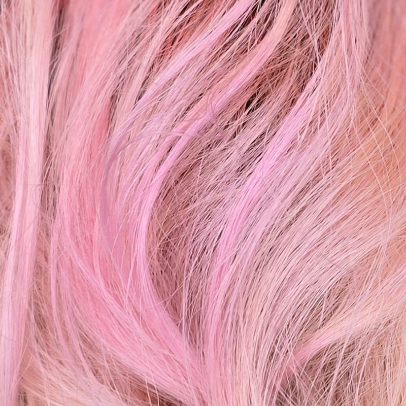Soft pink and blonde highlights, close up